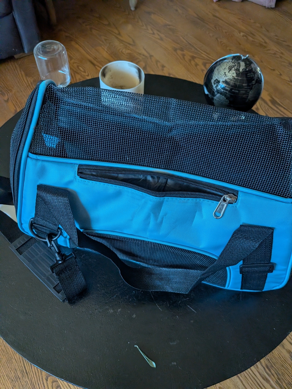 Blue Small Pet Carrier Bag with Mesh Ventilation